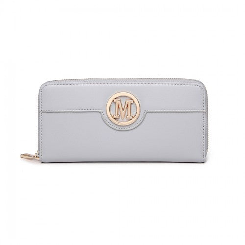 Easy Luggage LP2031 - Miss Lulu Women's Leather Look Purse - Grey