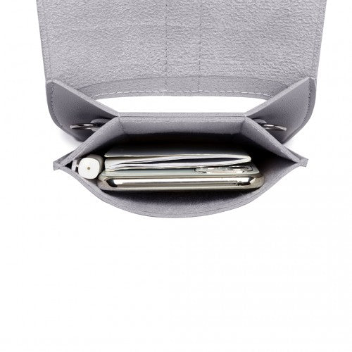 Easy Luggage LP2034 - Miss Lulu Multi Use Purse Clutch Mini Shoulder Bag - Grey