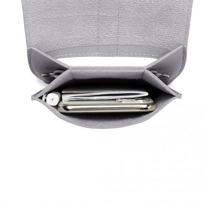 Easy Luggage LP2034 - Miss Lulu Multi Use Purse Clutch Mini Shoulder Bag - Grey
