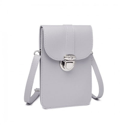 Easy Luggage LP2034 - Miss Lulu Multi Use Purse Clutch Mini Shoulder Bag - Grey