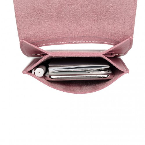 Easy Luggage LP2034 - Miss Lulu Multi Use Purse Clutch Mini Shoulder Bag - Pink