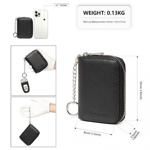 Easy Luggage LP2120 - Miss Lulu RFID Blocking Basic Zip Around Wallet - Black