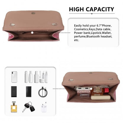 Easy Luggage LP2311 - Miss Lulu Gorgeous Sequins Evening Clutch Bag Chain Shoulder Bag - Pink