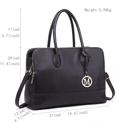 Easy Luggage LT1726 - Miss Lulu Textured PU Leather Medium Size Classic Tote Bag Shoulder Bag