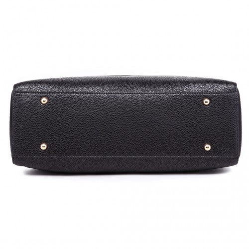 Easy Luggage LT1726 - Miss Lulu Textured PU Leather Medium Size Classic Tote Bag Shoulder Bag