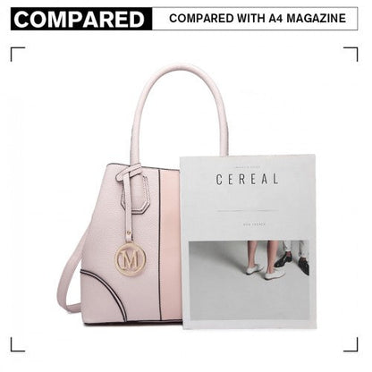 Easy Luggage LT1822 - MISS LULU STRUCTURED PANELLED SHOULDER BAG - PINK