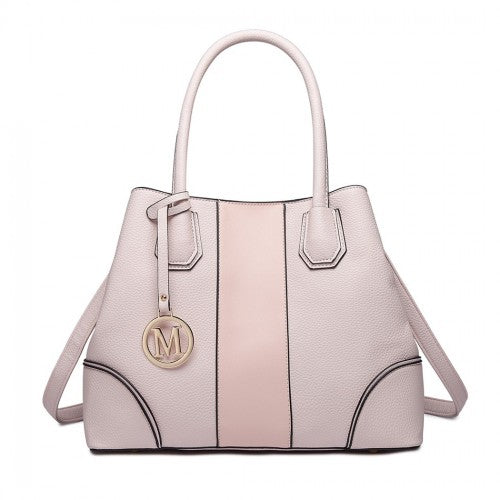 Easy Luggage LT1822 - MISS LULU STRUCTURED PANELLED SHOULDER BAG - PINK