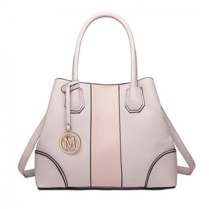 Easy Luggage LT1822 - MISS LULU STRUCTURED PANELLED SHOULDER BAG - PINK
