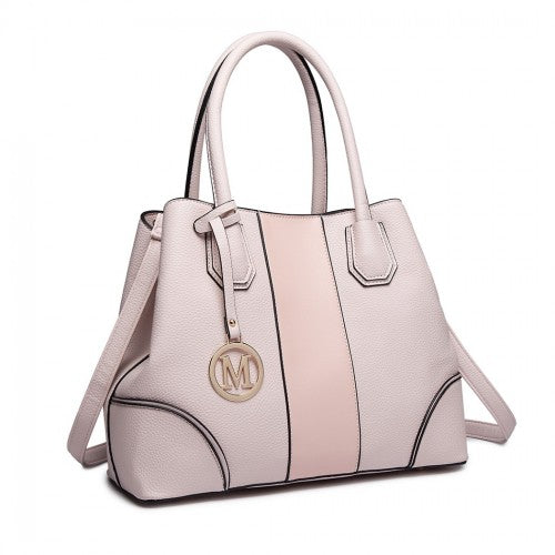Easy Luggage LT1822 - MISS LULU STRUCTURED PANELLED SHOULDER BAG - PINK