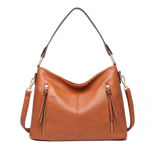 Easy Luggage LT1941-MISS LULU CLASSIC STYLE SLOUCH SHOULDER BAG BROWN
