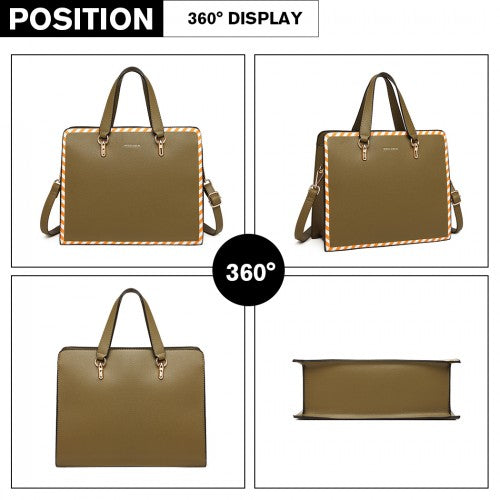 Easy Luggage LT1953 - Miss Lulu Stripe Design Shoulder Bag - Green