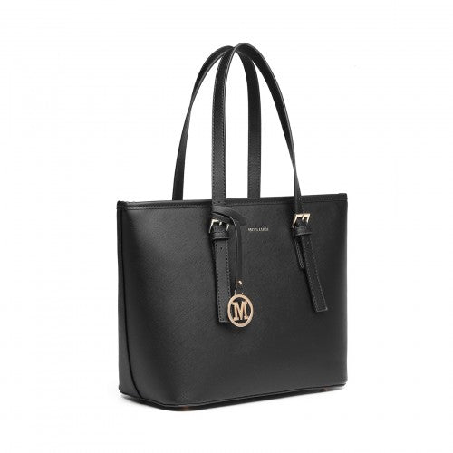 Easy Luggage LT2054 - Miss Lulu Minimalist Tote Handbag Structured - Black