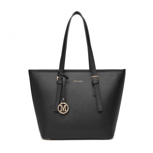 Easy Luggage LT2054 - Miss Lulu Minimalist Tote Handbag Structured - Black