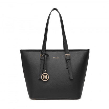 Easy Luggage LT2054 - Miss Lulu Minimalist Tote Handbag Structured - Black
