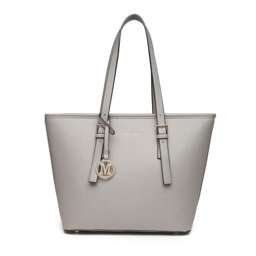 Easy Luggage LT2054 - Miss Lulu Minimalist Tote Handbag Structured - Grey