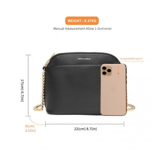 Easy Luggage LT2101 - Miss Lulu Cross-Body Sleek Handbag - Black