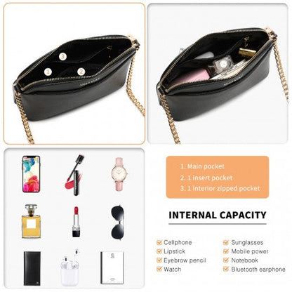 Easy Luggage LT2101 - Miss Lulu Cross-Body Sleek Handbag - Black