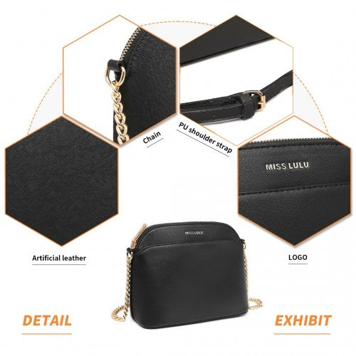 Easy Luggage LT2101 - Miss Lulu Cross-Body Sleek Handbag - Black