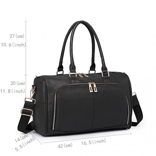 Easy Luggage LT6638 - Miss Lulu Leather Look Maternity Changing Shoulder Bag Black