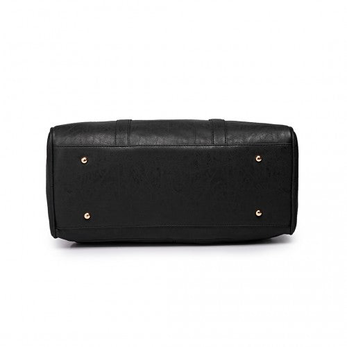 Easy Luggage LT6638 - Miss Lulu Leather Look Maternity Changing Shoulder Bag Black