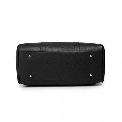 Easy Luggage LT6638 - Miss Lulu Leather Look Maternity Changing Shoulder Bag Black