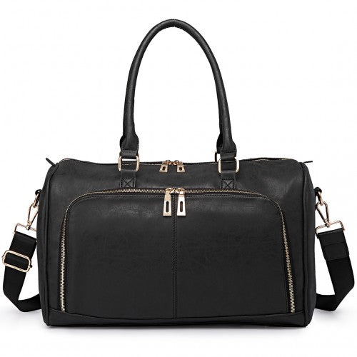 Easy Luggage LT6638 - Miss Lulu Leather Look Maternity Changing Shoulder Bag Black