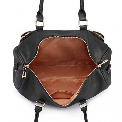 Easy Luggage LT6638 - Miss Lulu Leather Look Maternity Changing Shoulder Bag Black
