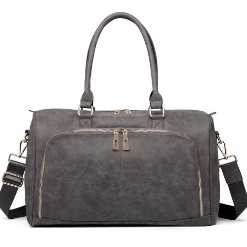 Easy Luggage LT6638 - Miss Lulu Leather Look Maternity Changing Shoulder Bag Grey