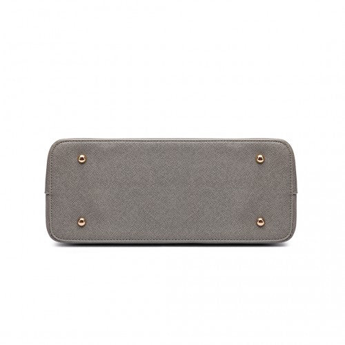 Easy Luggage LT6648 - Miss Lulu Three Piece Tote Shoulder Bag And Clutch - Grey