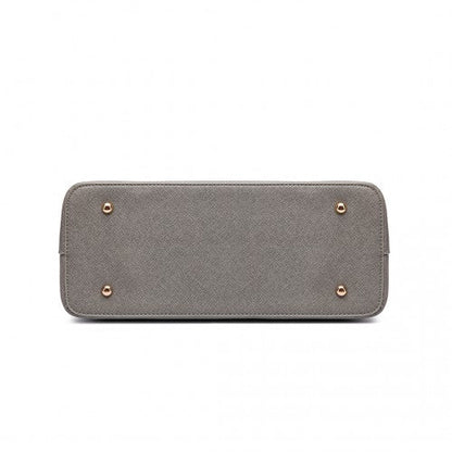 Easy Luggage LT6648 - Miss Lulu Three Piece Tote Shoulder Bag And Clutch - Grey