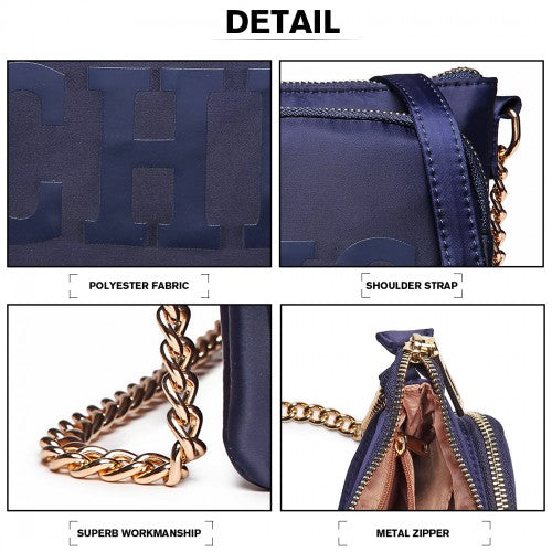 Easy Luggage LT6855 - Miss Lulu 'Chic' Chain Shoulder Bag - Blue