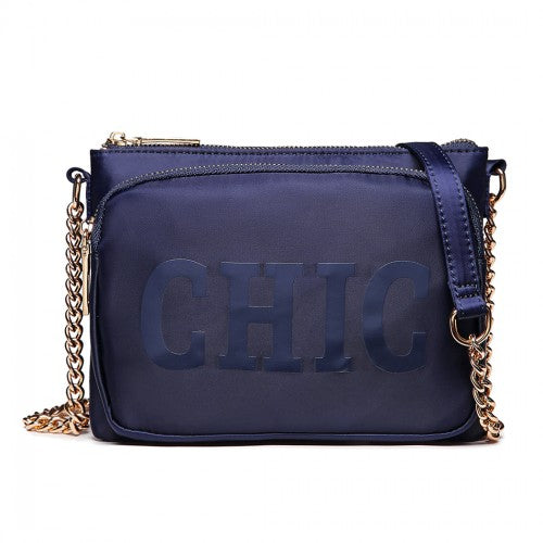 Easy Luggage LT6855 - Miss Lulu 'Chic' Chain Shoulder Bag - Blue