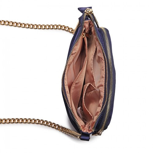 Easy Luggage LT6855 - Miss Lulu 'Chic' Chain Shoulder Bag - Blue