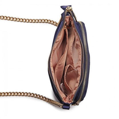 Easy Luggage LT6855 - Miss Lulu 'Chic' Chain Shoulder Bag - Blue