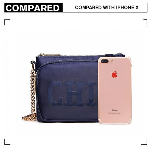 Easy Luggage LT6855 - Miss Lulu 'Chic' Chain Shoulder Bag - Blue