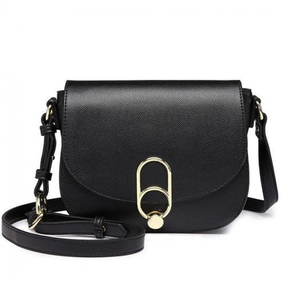 Easy Luggage LZ1831 - MISS LULU CROSS BODY SADDLE BAG - BLACK