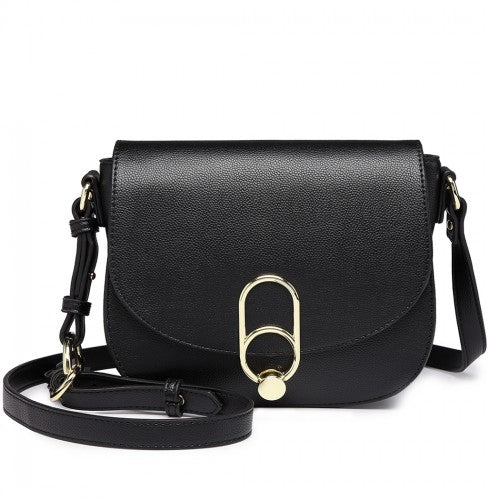 Easy Luggage LZ1831 - MISS LULU CROSS BODY SADDLE BAG - BLACK