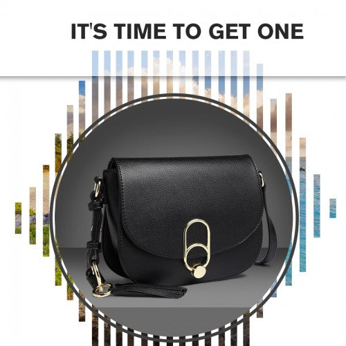 Easy Luggage LZ1831 - MISS LULU CROSS BODY SADDLE BAG - BLACK