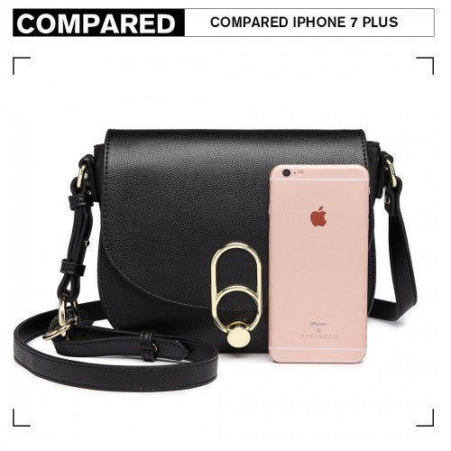 Easy Luggage LZ1831 - MISS LULU CROSS BODY SADDLE BAG - BLACK