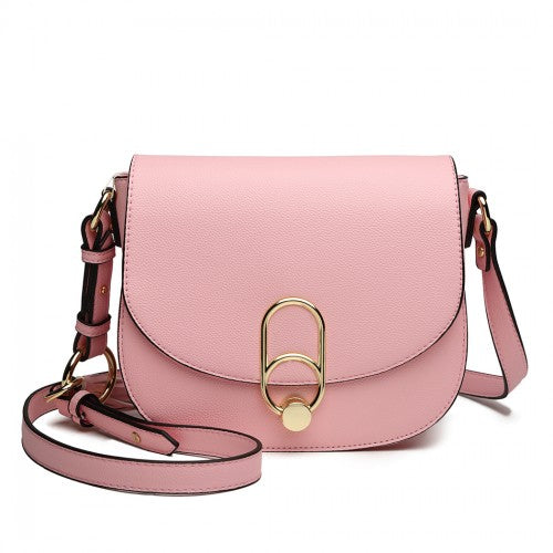 Easy Luggage LZ1831 - MISS LULU CROSS BODY SADDLE BAG - PINK