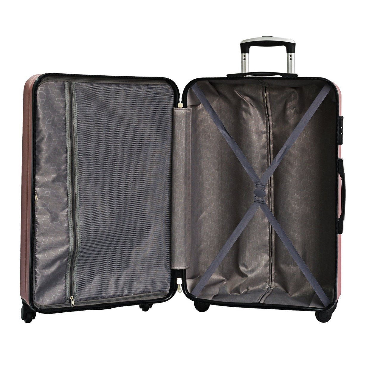 Easy Luggage Madisson Super Lightweight Hard Shell Luggage featuring 4 smooth-rolling spinner wheels Black