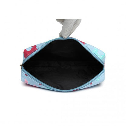 Easy Luggage PC - Miss Lulu Canvas Pencil Case Dog Blue