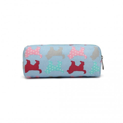 Easy Luggage PC - Miss Lulu Canvas Pencil Case Dog Blue