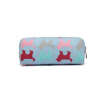 Easy Luggage PC - Miss Lulu Canvas Pencil Case Dog Blue