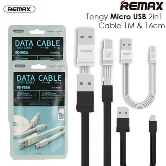Easy Luggage Remax Cable Micro USB Charging & Data Cable 1M & 16cm High Speed Data Sync Fast