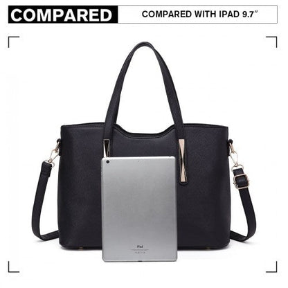 Easy Luggage S1719 - Miss Lulu PU Leather Handbag & Purse - Black