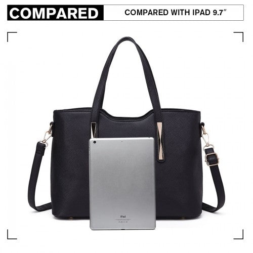 Easy Luggage S1719 - Miss Lulu PU Leather Handbag & Purse - Black