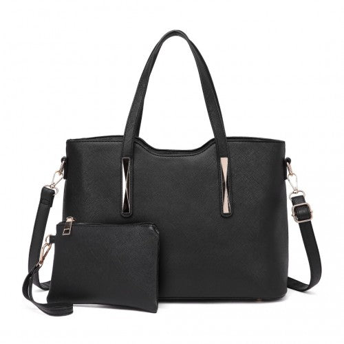 Easy Luggage S1719 - Miss Lulu PU Leather Handbag & Purse - Black