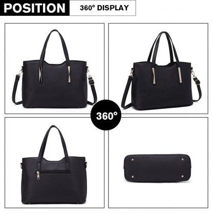 Easy Luggage S1719 - Miss Lulu PU Leather Handbag & Purse - Black