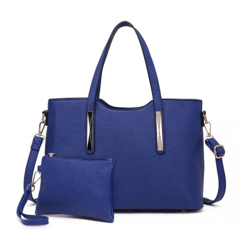 Easy Luggage S1719 - Miss Lulu Pu Leather Handbag & Purse - Navy